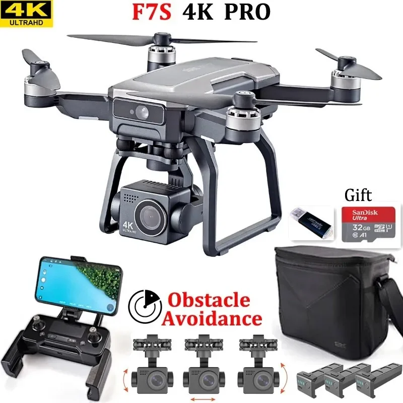 Drone Gimbal 3 Axis - SJRC F7s 4K PRO Drone 4K